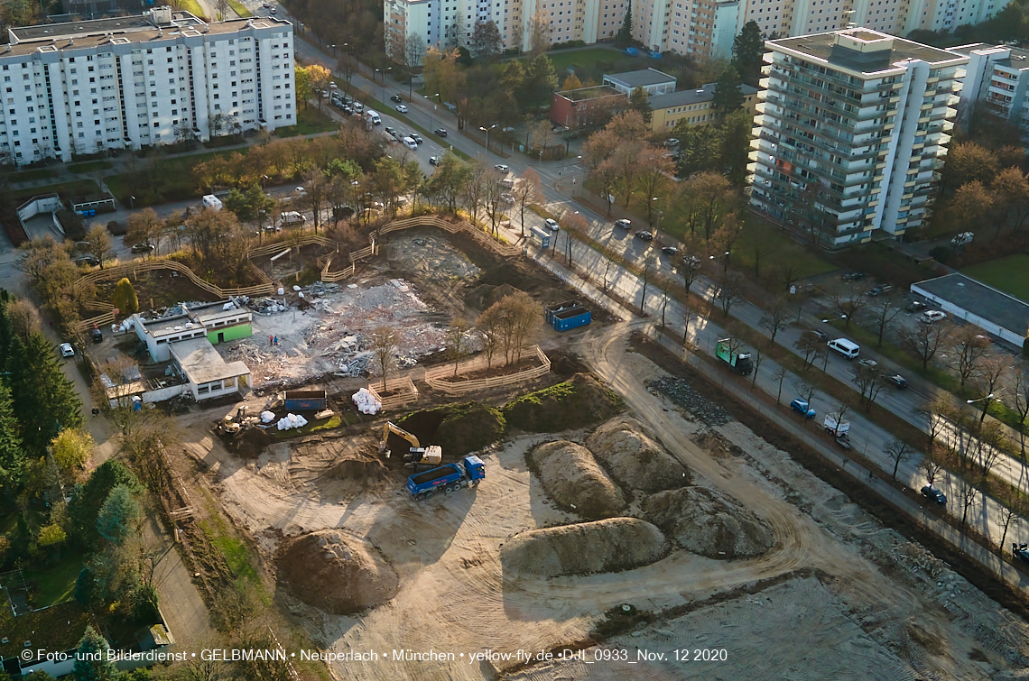 12.11.2020 - Baustelle der neuen Grundschule am Karl-Marx-Ring in Neuperlach